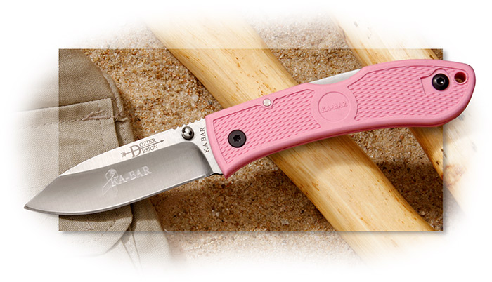 Ka-Bar® Dozier Lightweight Folder Pink with thumbstud
