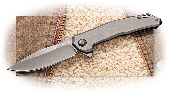 KERSHAW-HELITACK-ASSISTED FOLDER-GRAY PVD COATED STAINLESS STEEL BLADE-GRAY PVD COATED 8CR13MOV