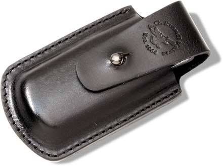 A G Russell Black Leather Belt Pouch