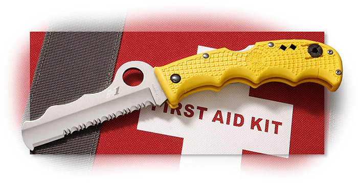 Yellow handled Spyderco Emergency Rescue Knife with H1 Stainless steel