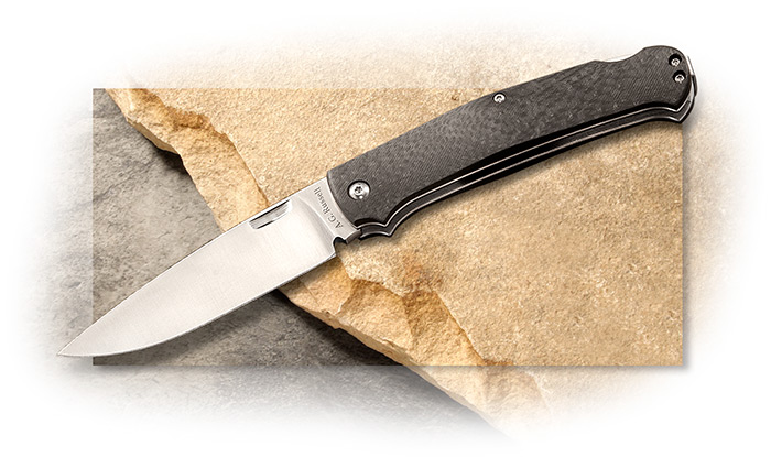 AG Russell Folding Gents Hunter II 3-5/8" drop point blade 9cr13comov carbon fiber