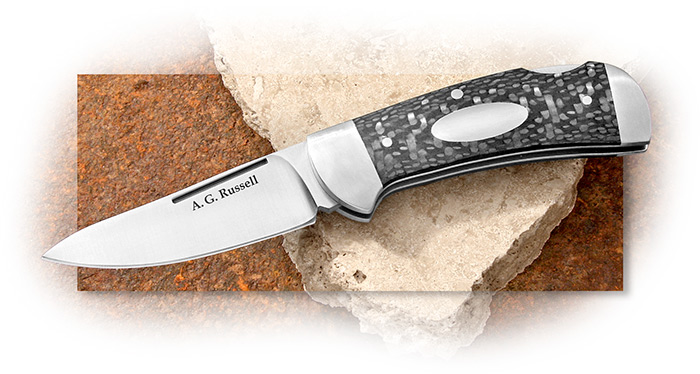 A G RUSSELL - VEST POCKET SEMI-SKINNER WITH CARBON FIBER HANDLES & CPM-S35VN Stainless Steel