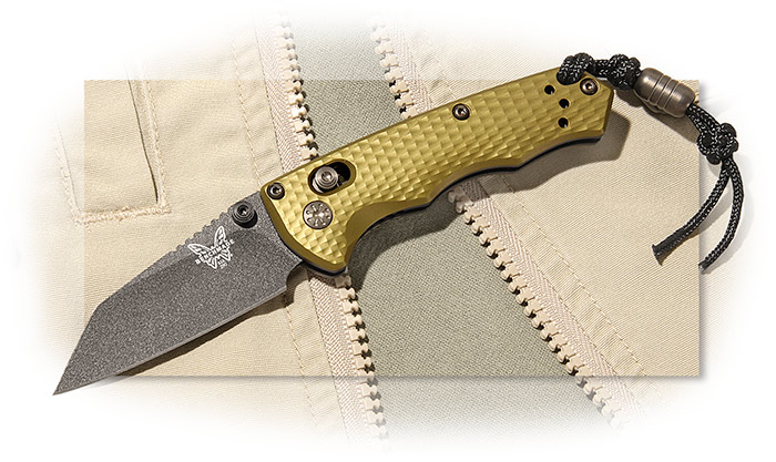 Benchmade Bailout Grey Cerakote CPM-M4 Blade - Woodland Green Handle