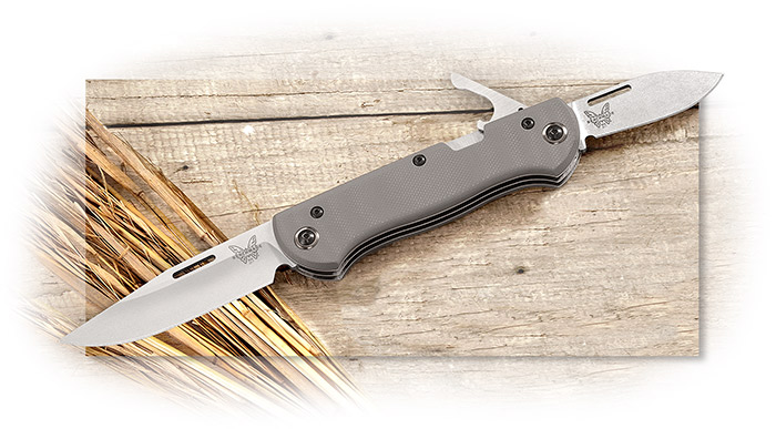BENCHMADE - WEEKENDER - FOLDER G-10 or Micarta HANDLES - TWO BLADES & BOTTLE OPENER - CPM-S30V STEEL