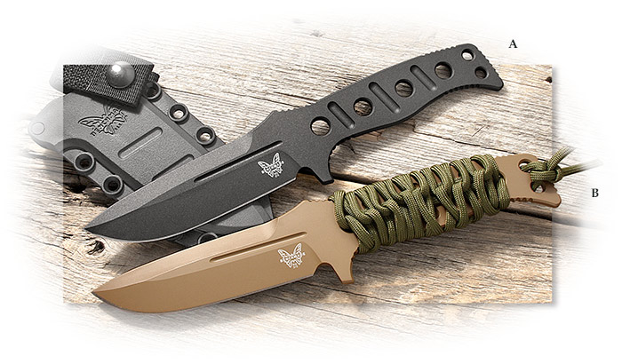 BENCHMADE - FIXED ADAMAS - BLACK PARACORD WRAPPED HANDLE Black or Brown Coated