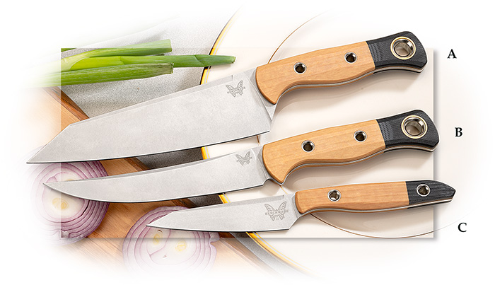 BENCHMADE - KITCHEN KNIFE WILDCOAST - MAPLE VALLEY RICHLITE/BLACK G- 10 HANDLE - CPM-154 STAINLESS S