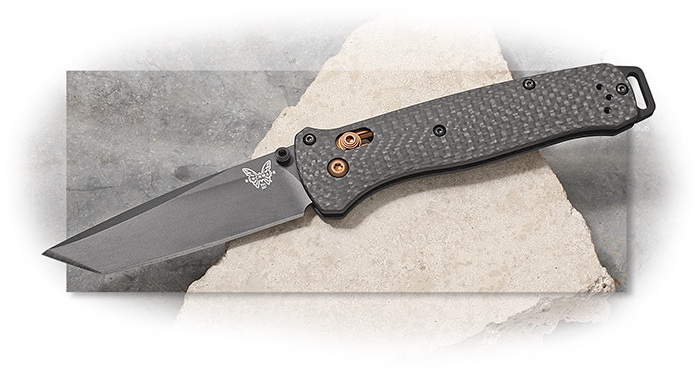 BENCHMADE - BAILOUT - CARBON FIBER HANDLE - BLACK COATED CPM- S90V STAINLESS STEEL BLADE - AXIS LOCK