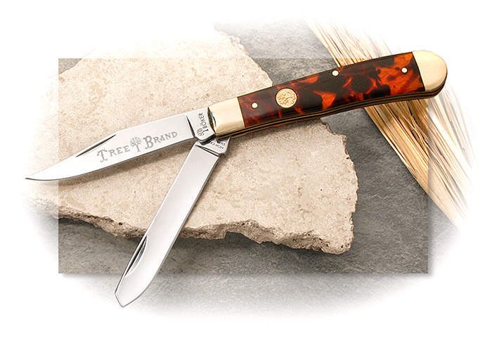 BOKER - TRADITIONAL SERIES - TRAPPER - FAUX TORTOISE SHELL HANDLE SCALES - 440A BLADE STEEL