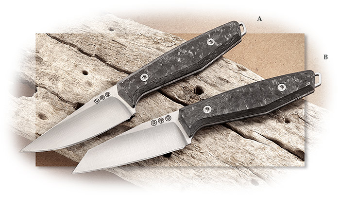 BOKER - DAILY KNIVES AK1-DROP POINT-CARBON FIBER HANDLE SCALES-FIXED BLADE-RWL 34 BLADE STEEL
