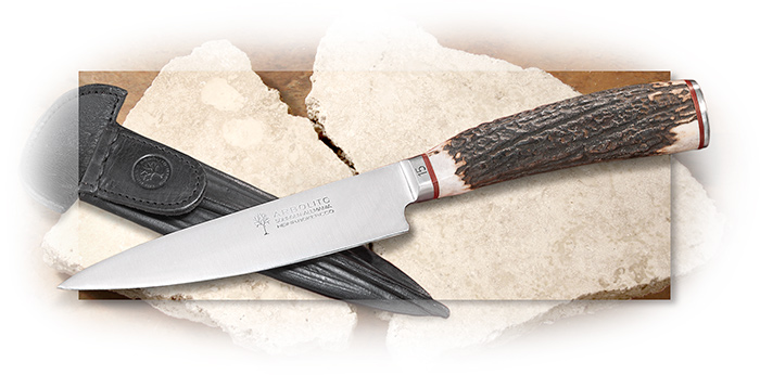 Boker Gaucho with Stag handle - AG Russell Exclusive. 6" C-60 high carbon non-stainless steel blade