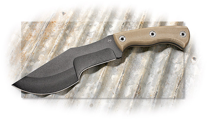 BOKER PLUS - TRACKER 2.0 - FIXED BLADE - BROWN MICARTA HANDLE - BLACK COATED 1095 BLADE STEEL