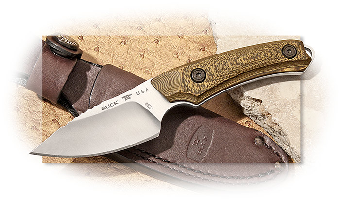 BUCK - ALPHA SCOUT - BLACK/TAN RICHLITE HANDLE - FIXED BLADE S35VN BLADE STEEL - TEXTURED HANDLE
