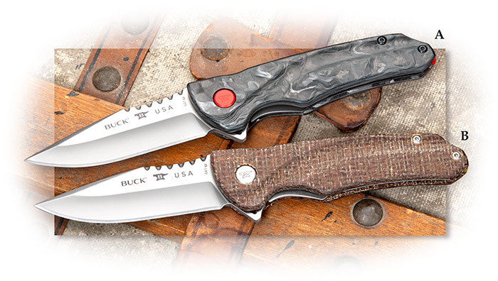 BUCK - SPRINT PRO - MARBLED CARBON FIBER HANDLE - DROP POINT BLADE - S30V BLADE STEEL