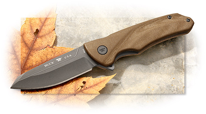 Buck 843 Sprint Ops Green Canvas Micarta