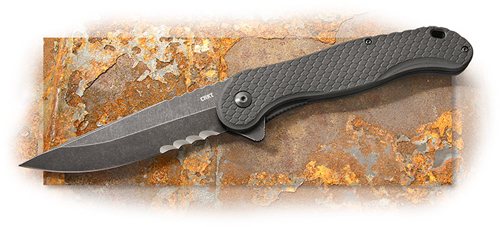 CRKT - TACO VIPER - ASSISTED FOLDER - GLASS-REINFORCED NYLON HANDLE - BLACK STONEWASHED 1.4116 BLADE