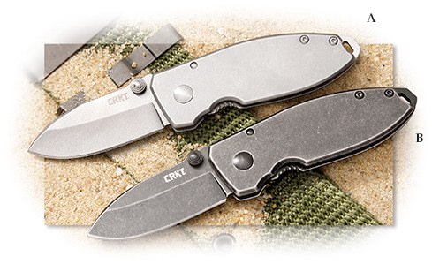 CRKT - SQUID - 2-1/8 INCH 8CR13MOV STONEWASH FINISH BLADE - 2CR13 STAINLESS HANDLE - POCKET CLIP