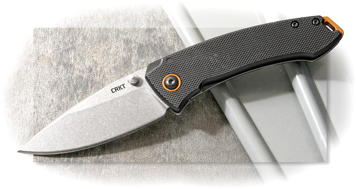 CRKT - TUNA COMPACT - FOLDER - BLACK G10 FRONT HANDLE SCALE STAINLESS STEEL BACK SCALE - STONEWASHED