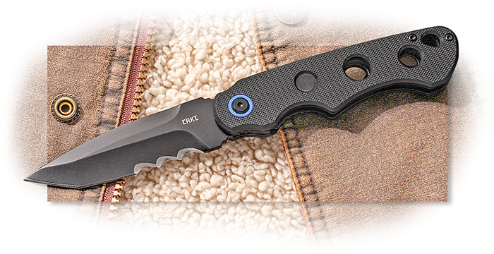 CRKT - A.B.C. ALL BASES COVERED - ASSISTED FOLDER - BLACK G-10 HANDLE - BLACK OXIDE 12C27 STAINLESS