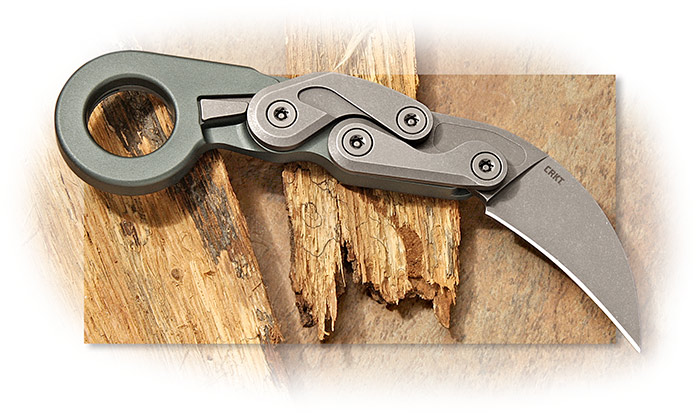 CRKT - PROVOKE COMPACT - ALUMINUM HANDLE - STONEWASHED BLADE - D2 BLADE STEEL