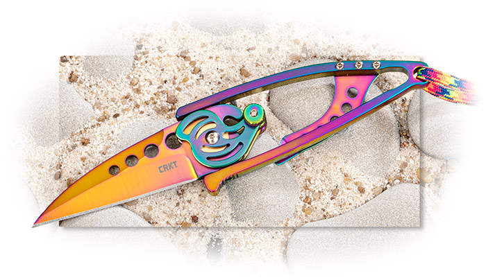 CRKT - SNAP LOCK - IRIDESCENT TITANIUM NITRIDE COATED STAINLESS STTEEL HANDLE - IRIDESCENT TITANIUM