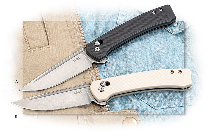 CRKT - Q COMPACT - BLACK GRN HANDLE - STONEWASHED 14C28N STAINLESS STEEL BLADE - CROSSBAR LOCK