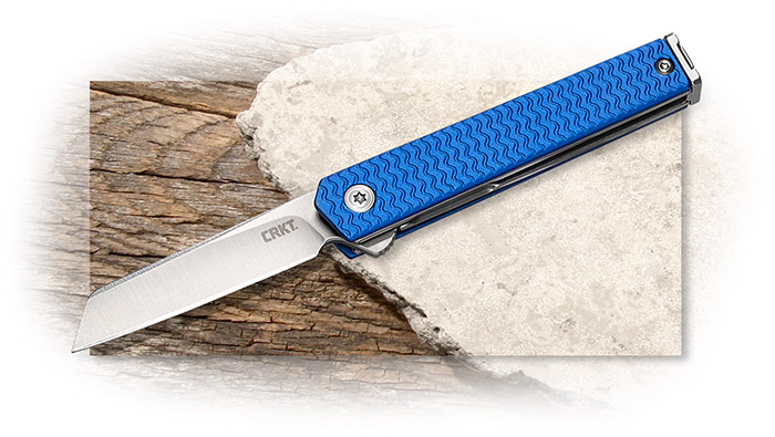 CRKT - CEO MICROFLIPPER BLUE - SHEEPSFOOT - BLUE ANODIZED ALUMINUM HANDLE 7083