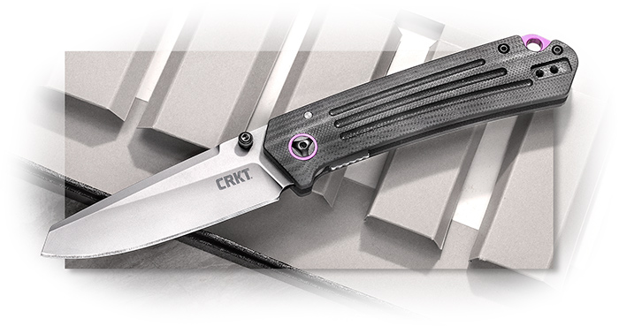 CRKT - MONTOSA - G-10 HANDLE WITH ANODIZED PURPLE ACCENTS - 8CR13MOV STAINLESS STEEL BLADE