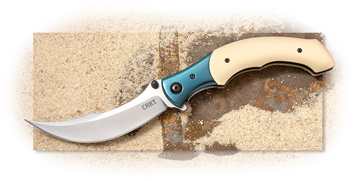 thumbnail image 2 of CRKT Ritual Compact Assisted Opening Knife - Persian Blade 12C27 Steel With Micarta Handle 2 of 9