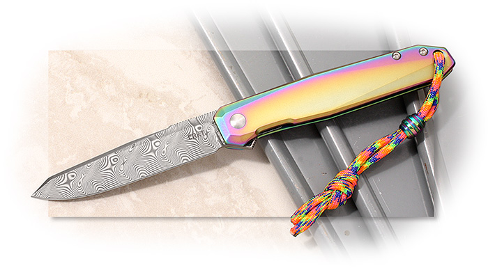 CRKT Damascus Facet Flipper Iridescent