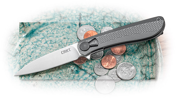 CRKT - SLACKER - FIELD STRIP TECHNOLOGY - FLIPPER - SATIN BLADE - HARD ANODIZED ALUMINUM HANDLES