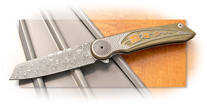 CRTK - FORTUITOUSE - DAMASTEEL ROSE PATTERN BLADE - LIMITED EDITION LIMITED TO 250 - TITANIUM HANDLE
