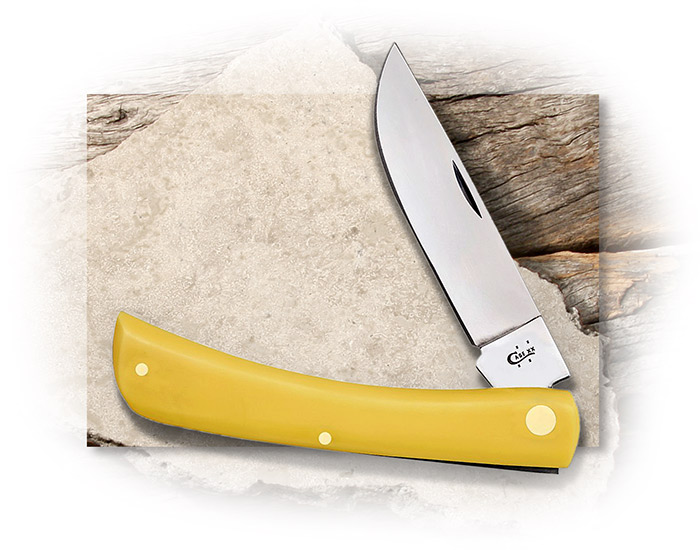 CASE - SOD BUSTER CV - YELLOW SYNTHETIC HANDLE - SKINNER BLADE WITH ETCHING - CHROME VANDIUM STEEL