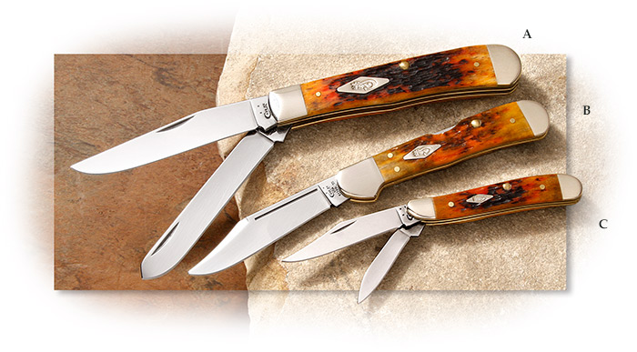 Case Harvest Moon Autumn Bone Folder-Peanut copperlock trapper traditional pocket knife