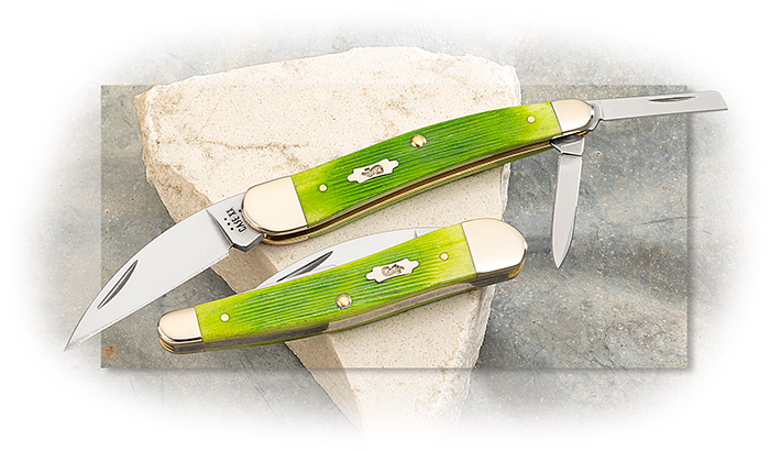 Case Lime Green Bone Seahorse Whittler