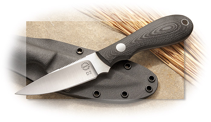 Arkansas Made Dozier Black Widow Caper Bead-Blast Black G-10 Vertical Sheath