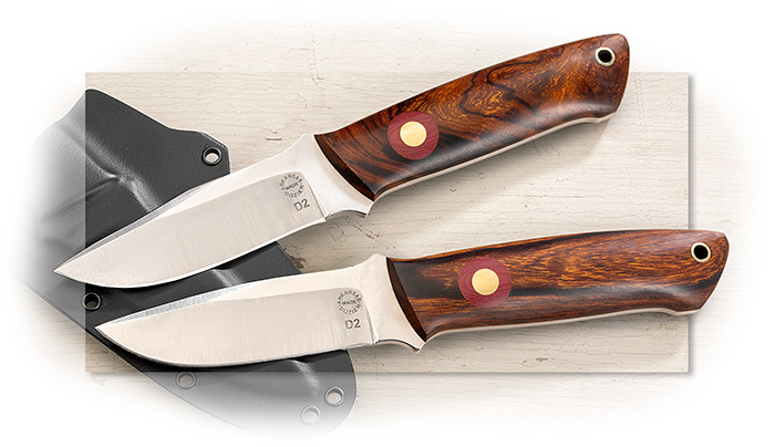 DOZIER ARKANSAS MADE - BODY GUARD - IRONWOOD W/RED INSERT RIGHT HANDED HORIZONTAL SHEATH
