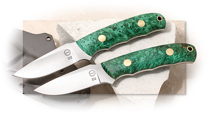 Dozier Arkansas Made Modified Personal with Green Box Elder & Horizontal Sheath