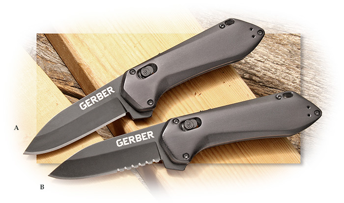 GERBER - HIGHBROWN COMPACT - BLACK ANODIZED ALUMINUM - PLAIN EDGE FOLDER - ASSISTED OPENING - FLIPPE