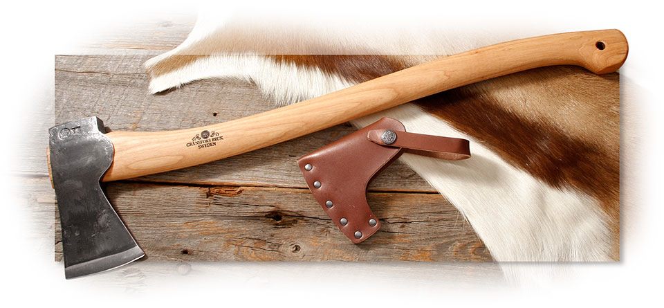 High Carbon Steel Scandinavian forest axe. The head is hand forged Swedish steel by Gransfors Bruks 