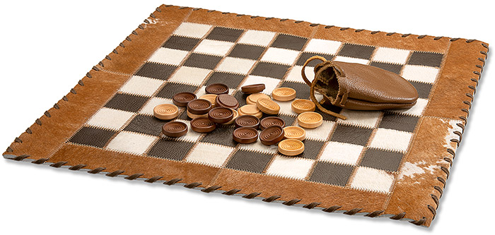 Leather Checkerboard Set