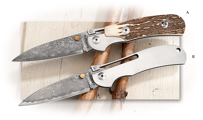 A.G. Russell One-Hand Knife with Cowry X Stag
