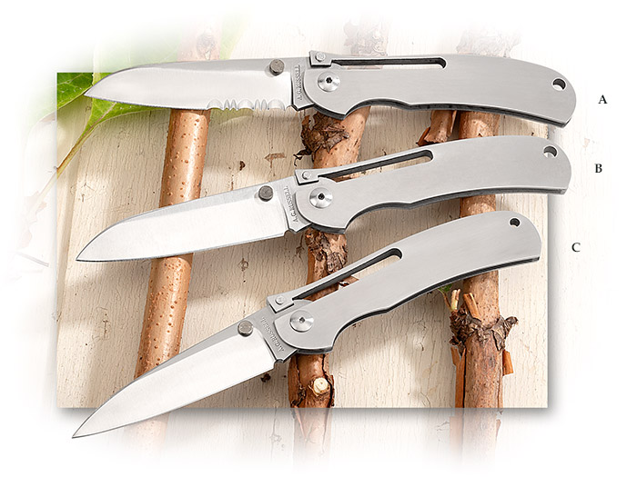 AG RUSSELL ONE HANDER W/ COMBINATION BLADE 60/40 PLAIN SERRATED