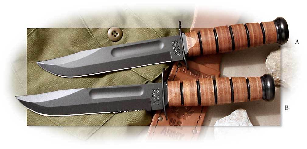 Ka-Bar U. S. Army Fighting Utility Knife - Plain Edge - Leather Sheath