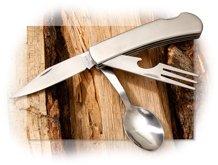 KA-BAR Knives 1300 Hobo Knife/Fork/Spoon Diner Set - Black Nylon