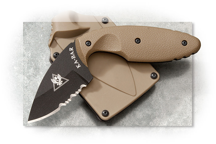 Ka-Bar TDI Law Enforcement Knife - Combo Edge Coyote Brown