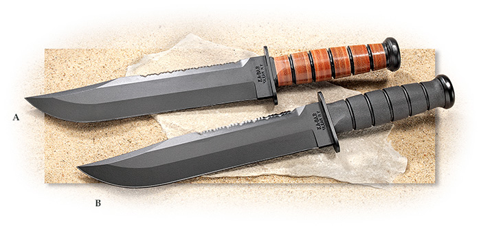 KABAR - BIG BROTHER - 9-3/8 INCH 1095 CRO-VAN STEEL BLADE - LEATHER WRAPPED HANDLE - LEATHER SHEATH