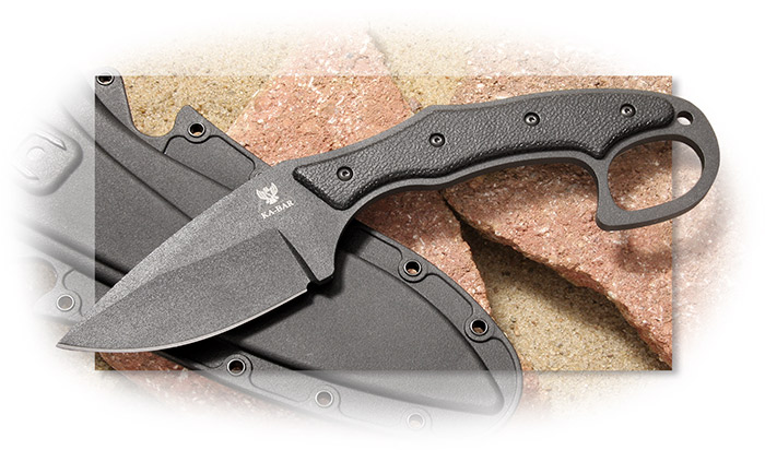 KABAR - TDI POCKET STRIKE - FIXED BLADE - BLACK COATED AUS 8A STAINLESS STEEL BLADE AND HANDLE