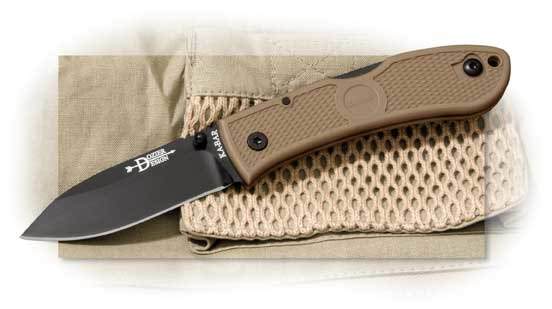 KA-BAR Dozier Folding Hunter Coyote Brown Straight Edge 4062CB for sale online 