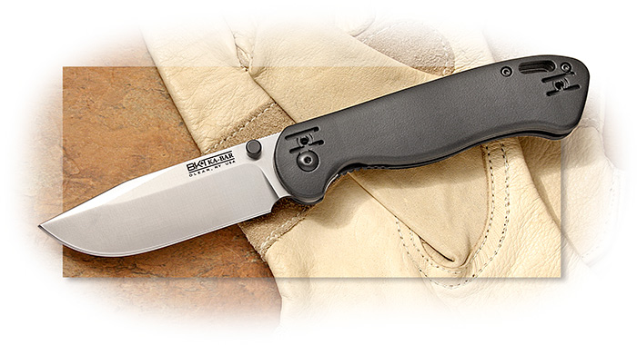 KABAR - BECKER FOLDER - CLIP POINT BLADE - PLAIN EDGE - AUS-8A STAINLESS STEEL - GFN HANDLE