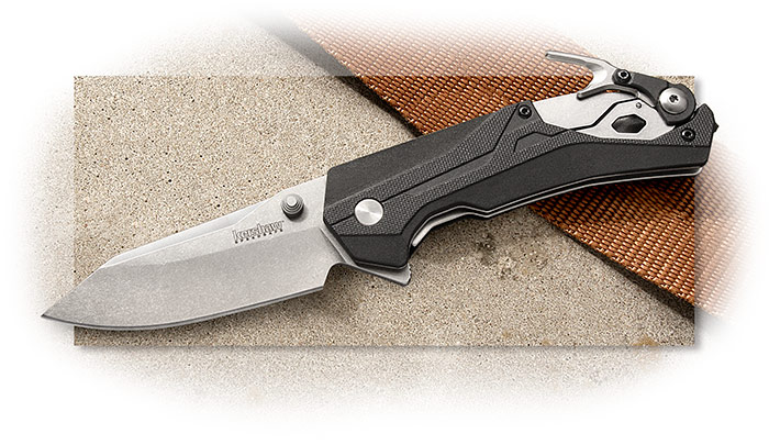 KERSHAW - DRIVETRAIN - GLASS FILLED NYLON HANDLE - D2 STONEWASHED BLADE - ASSISTED OPENING